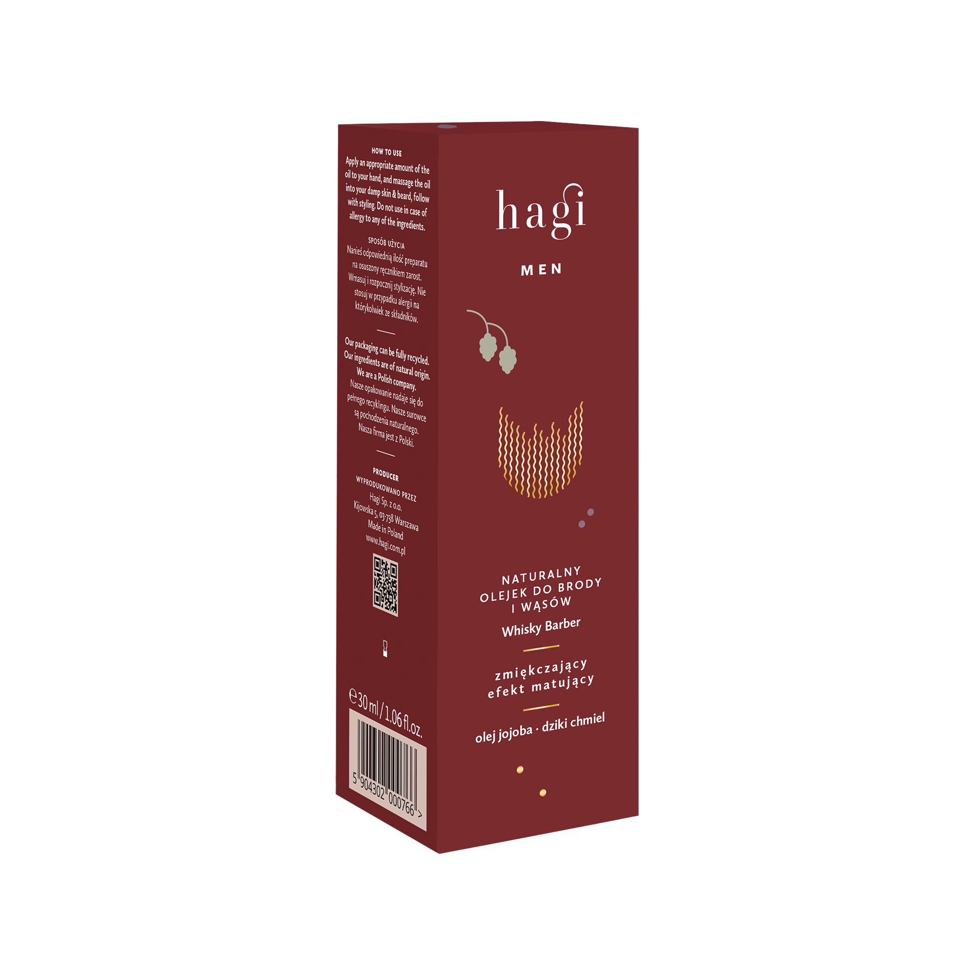 Olejek do brody i wąsów Whisky Barber | 30 ml | Hagi