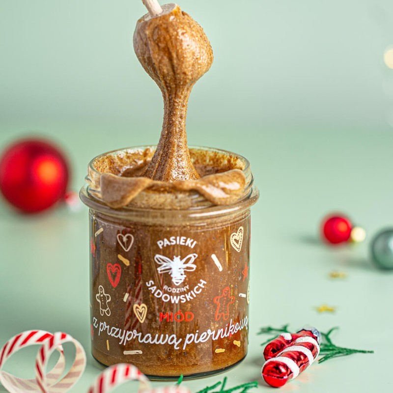 Miód z przyprawą piernikową | 430 g | Pasieki Sadowskich