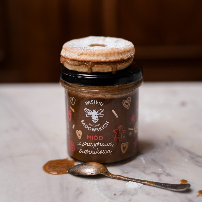 Miód z przyprawą piernikową | 430 g | Pasieki Sadowskich