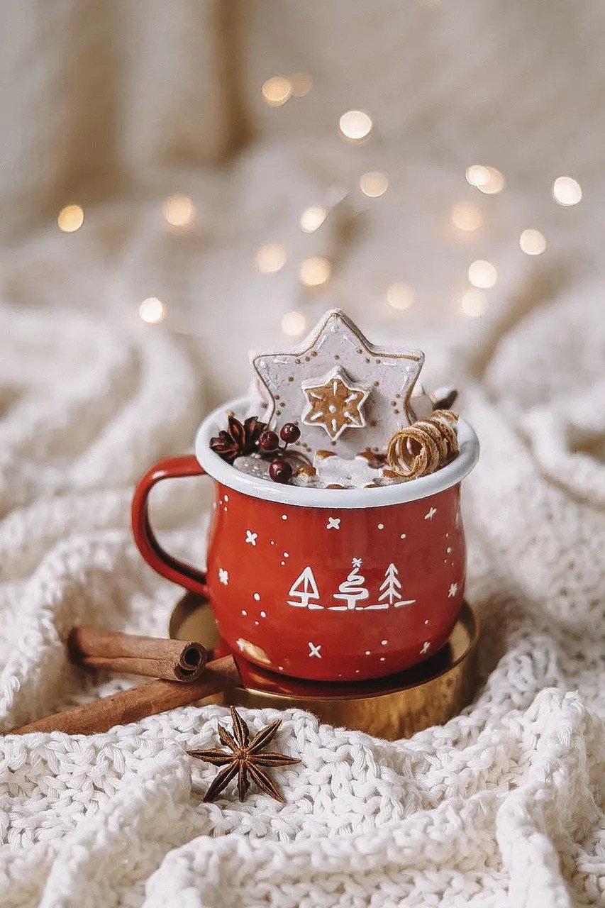 Świąteczny Kubek Emaliowany Czerwony | 330ml | Faramuszka