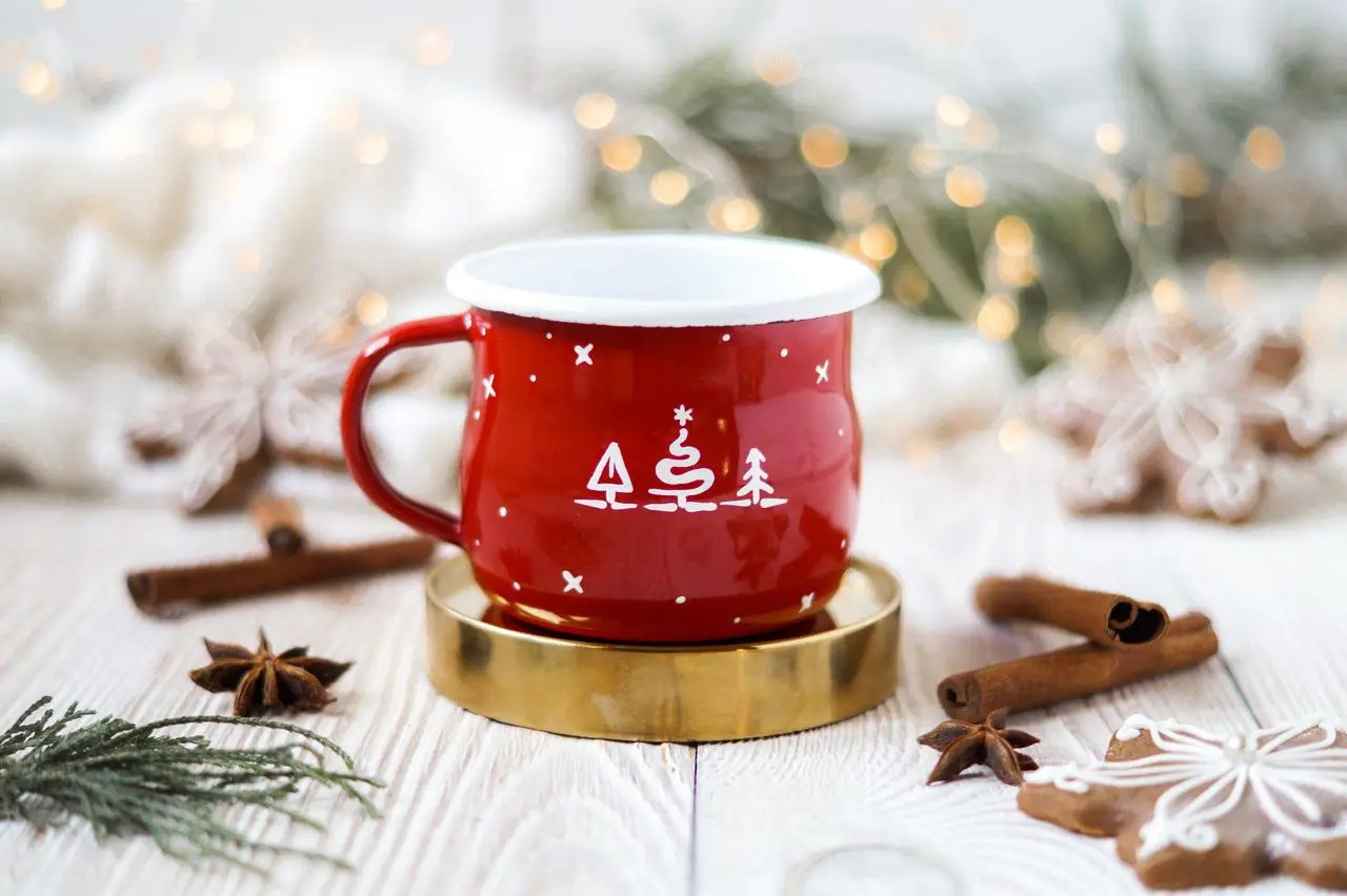 Świąteczny Kubek Emaliowany Czerwony | 330ml | Faramuszka