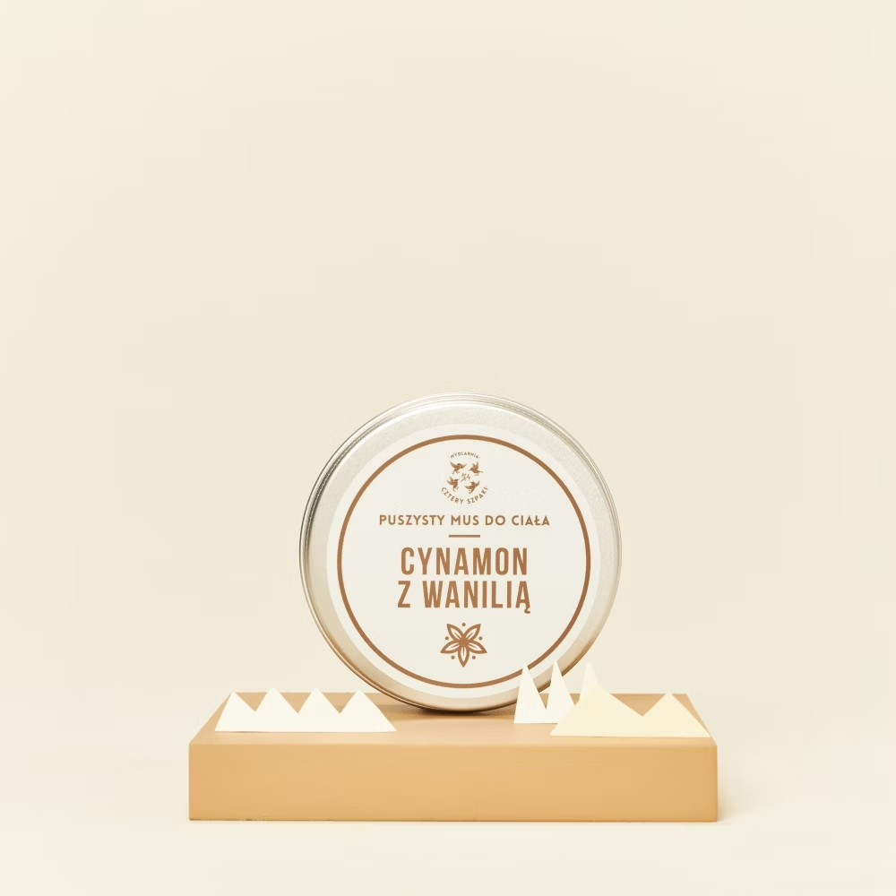 Mus do ciała cynamon z wanilią – naturalny, rozgrzewający | 4 Szpaki