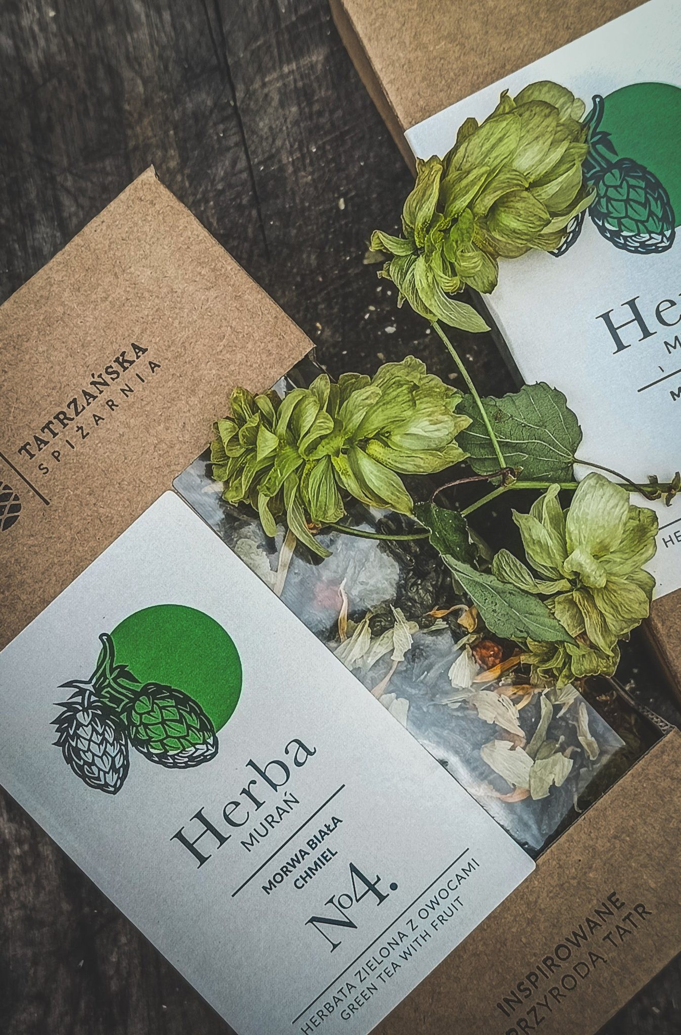 Herbata MURAŃ – zielona herbata z chmielem i morwą | 100g | Tatrzańska Spiżarnia