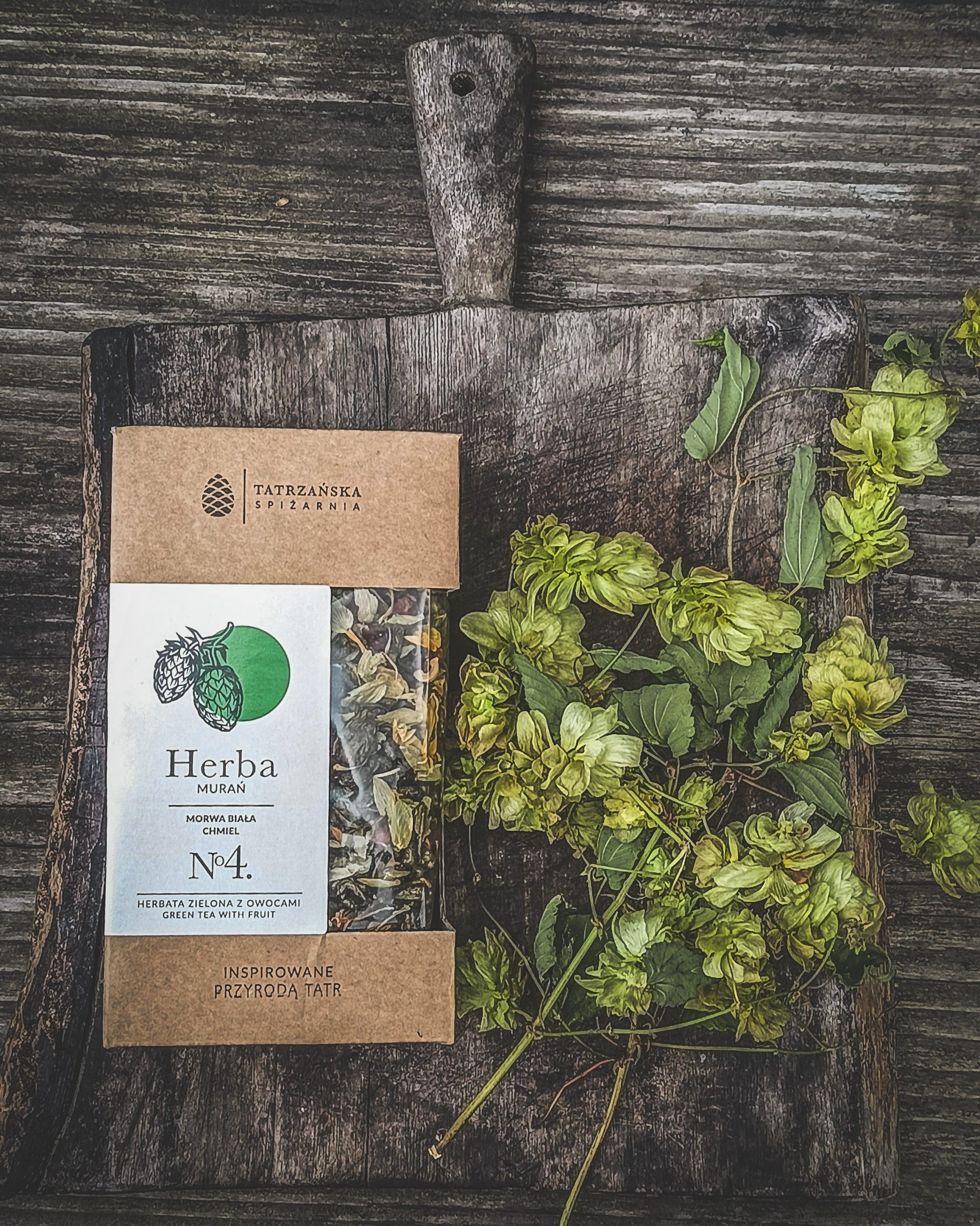 Herbata MURAŃ – zielona herbata z chmielem i morwą | 100g | Tatrzańska Spiżarnia
