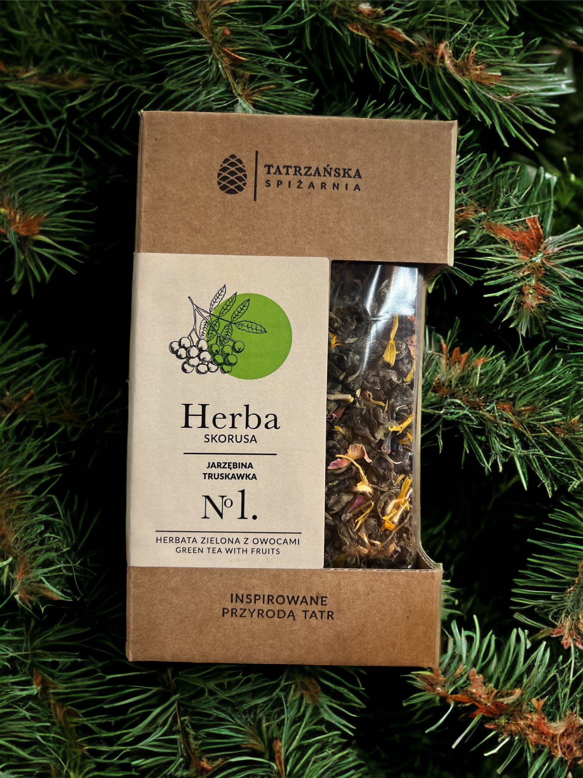 Herba Skorusa | zielona herbata z owocami | 100 g | Tatrzańska Spiżarnia