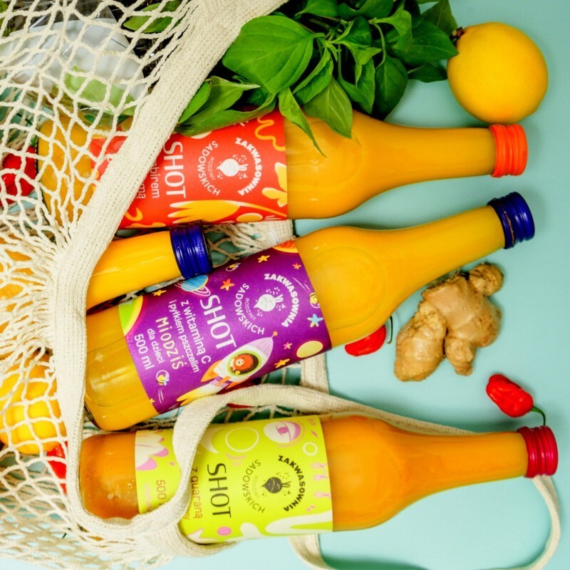 Shot z kurkumą i imbirem rozgrzewający | 500ml | Pasieki Sadowskich