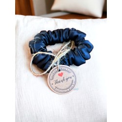 Jedwabna gumka do włosów scrunchie MINI granat Dotyk Jedwabiu