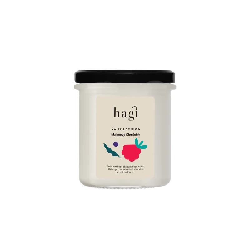 Świeca sojowa Malinowy Chruśniak (mała) | 165 g | Hagi