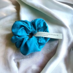 Jedwabna gumka do włosów scrunchie PREMIUM Azure Dream
