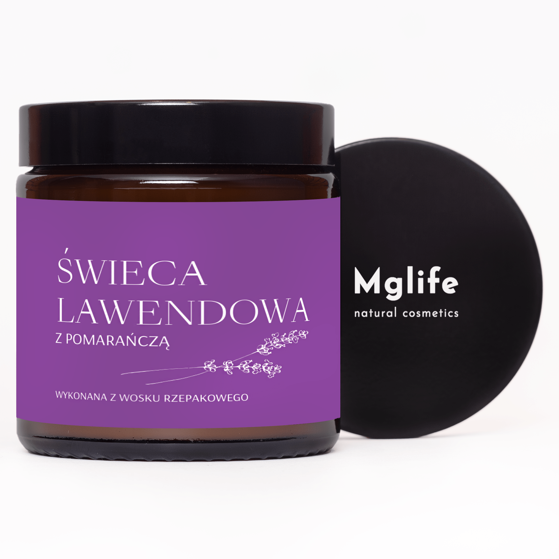 Świeca lawendowa z pomarańczą | 120ml | Mglife