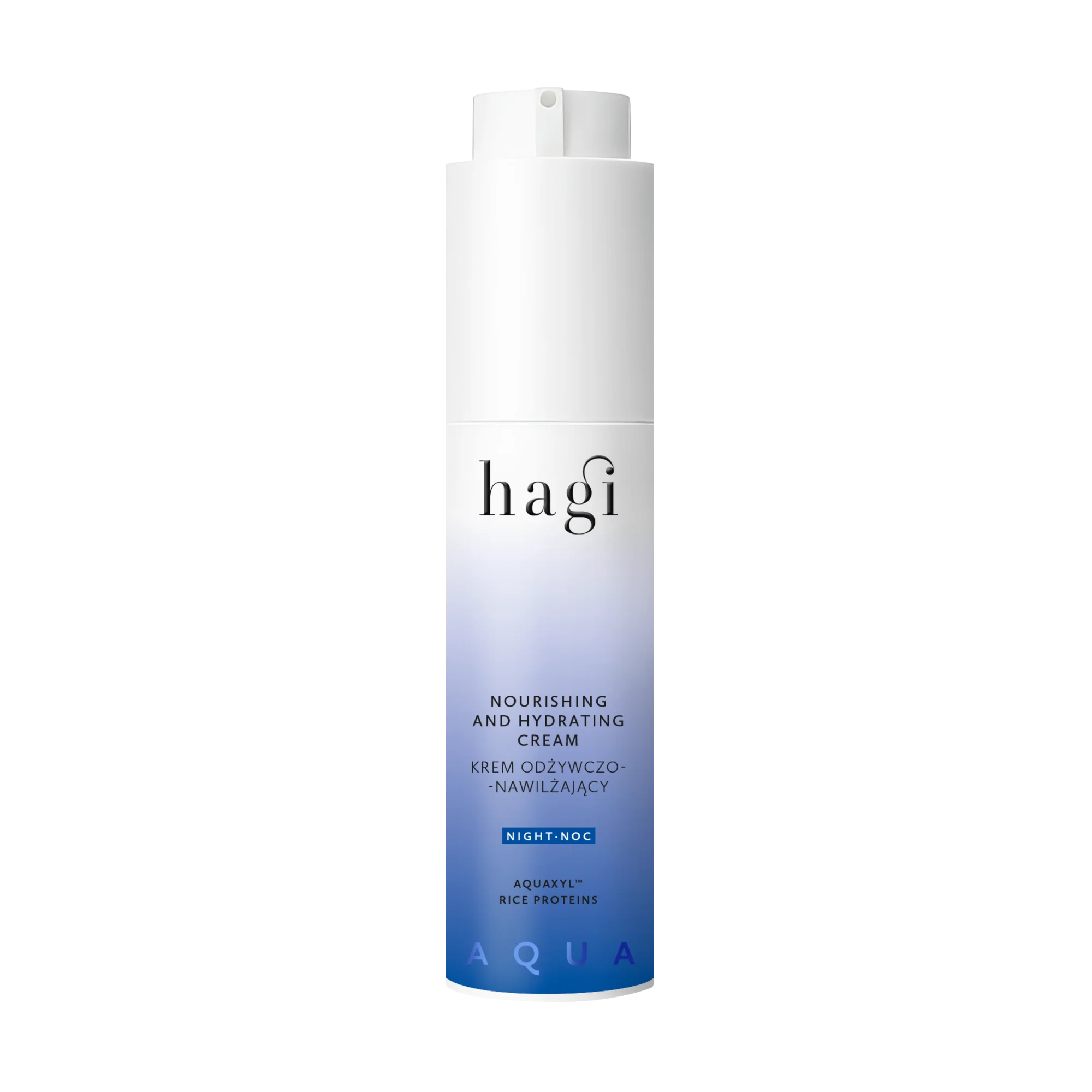 Aqua – krem odżywczo-nawilżający na noc z proteinami ryżowymi i Aquaxyl™ | 50 ml | Hagi