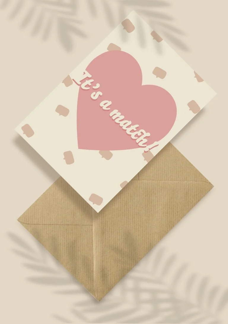 Kartka okolicznościowa "It's a match!" | Pink Pug