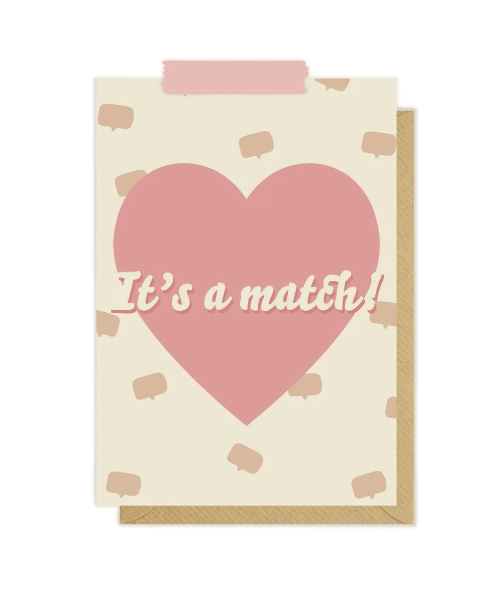 Kartka okolicznościowa "It's a match!" | Pink Pug