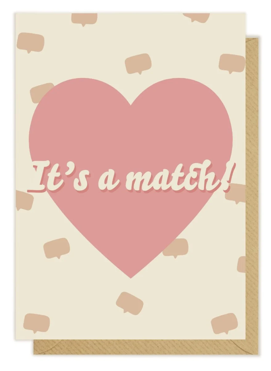 Kartka okolicznościowa "It's a match!" | Pink Pug