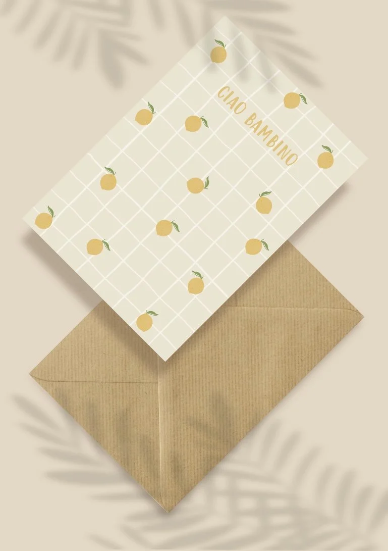 Kartka okolicznościowa "Ciao Bambino" | Pink Pug