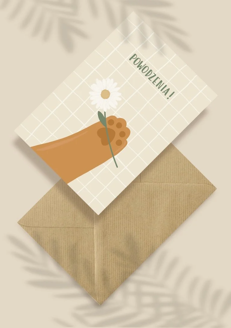 Kartka okolicznościowa "Powodzenia!" | Pink Pug