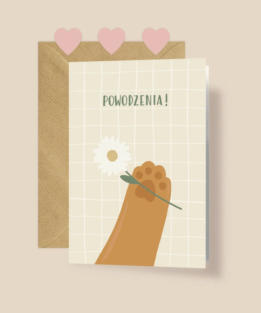 Kartka okolicznościowa "Powodzenia!" | Pink Pug