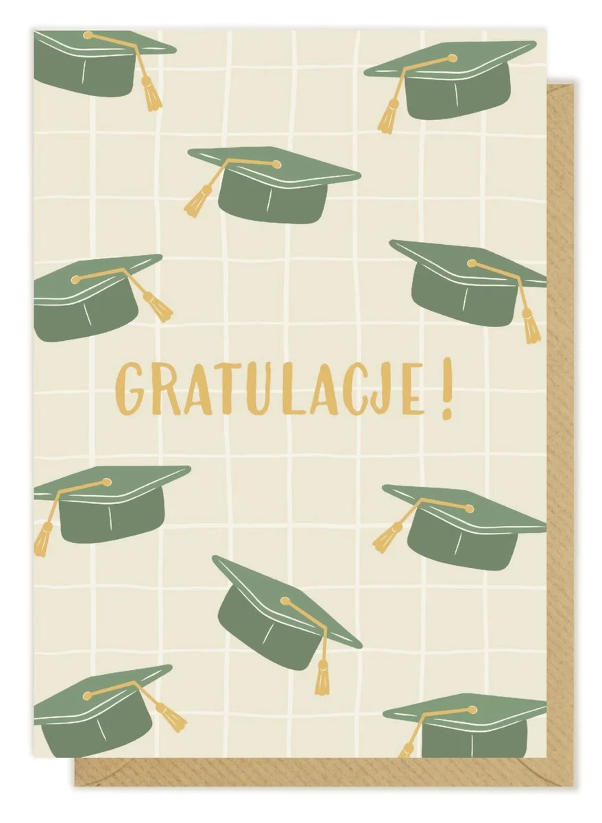 Kartka okolicznościowa "Gratulacje!" dla absolwentów | Pink Pug