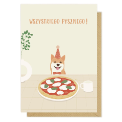 Kartka okolicznościowa "Wszystkiego pysznego!" | Pink Pug