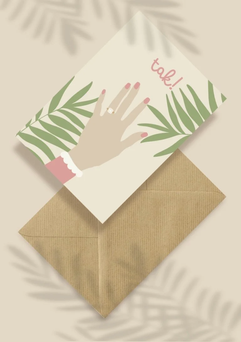 Kartka okolicznościowa "Tak!" | Pink Pug