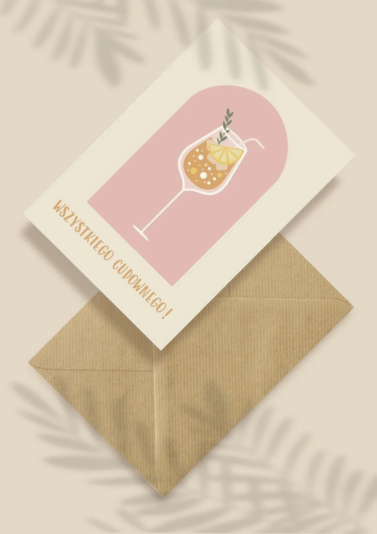 Kartka okolicznościowa "Wszystkiego cudownego!" Aperol | Pink Pug