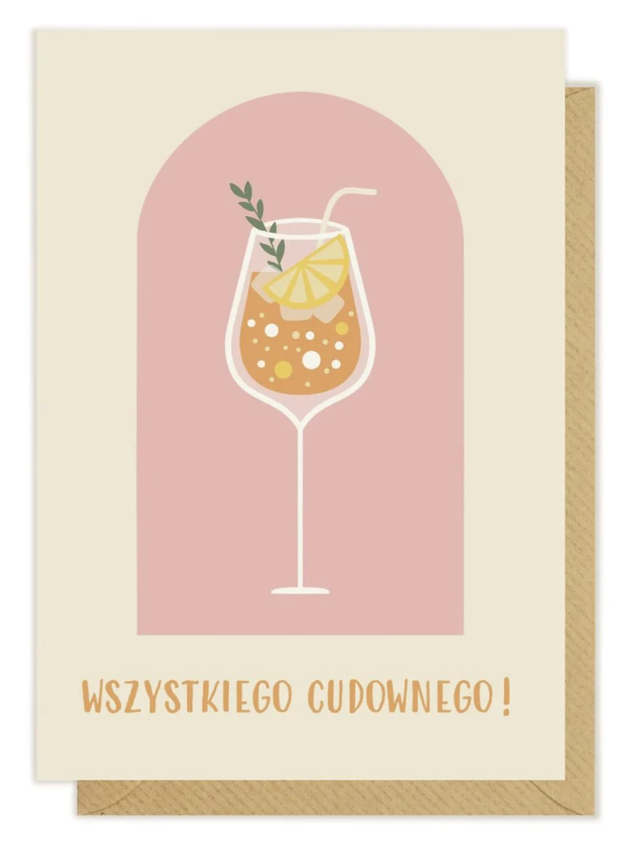 Kartka okolicznościowa "Wszystkiego cudownego!" Aperol | Pink Pug