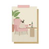 Kartka okolicznościowa "Mops i wino" | Pink Pug