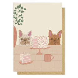 Kartka okolicznościowa "Buldożki przy Torcie" | Pink Pug