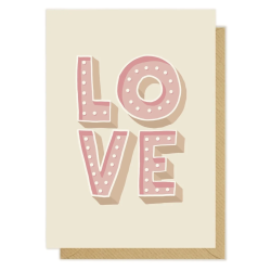 Kartka okolicznościowa "LOVE" | Pink Pug