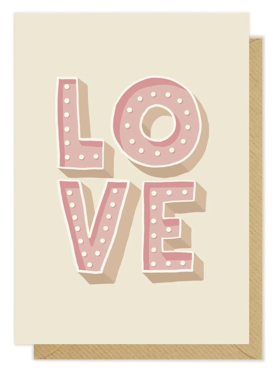 Kartka okolicznościowa "LOVE" | Pink Pug