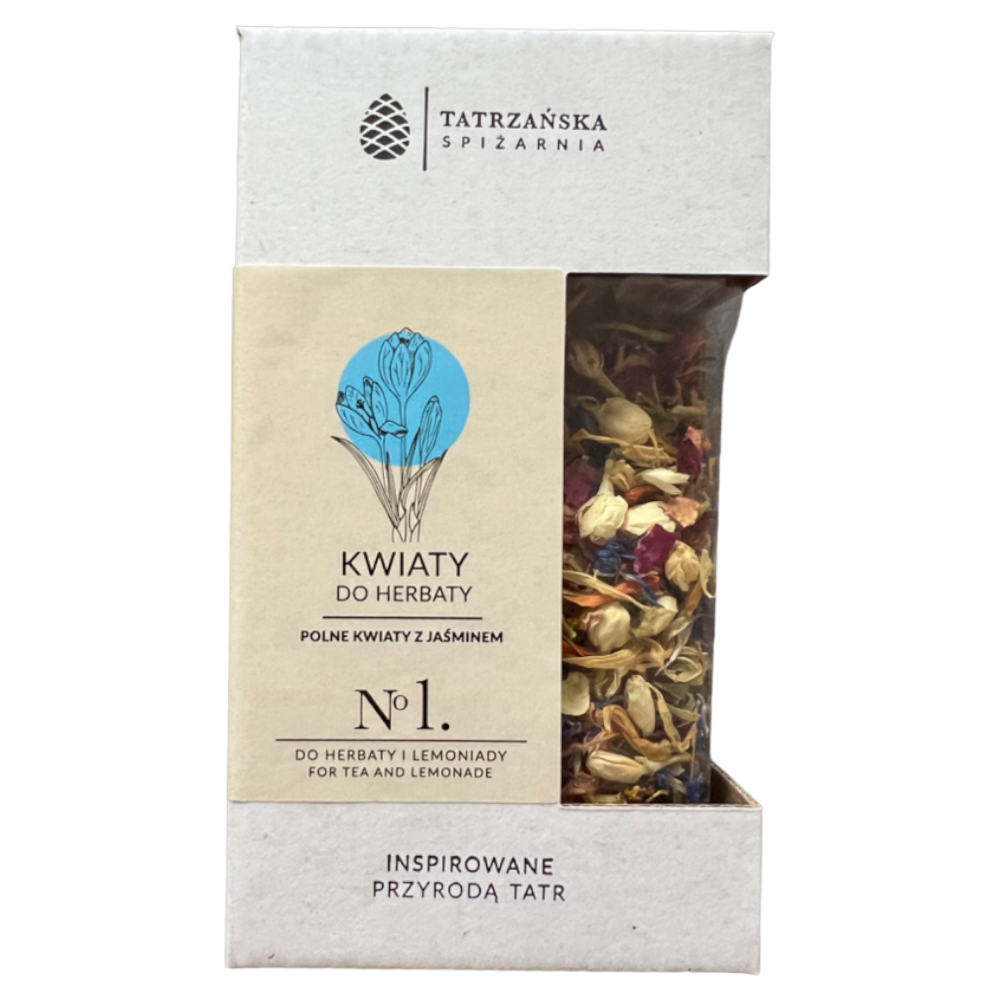 Kwiaty do herbaty – mieszanka jadalnych kwiatów | 20 g | Tatrzańska Spiżarnia