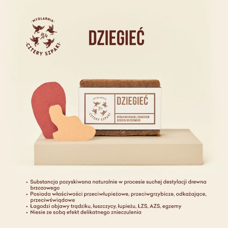 Mydło Dziegciowe na problemy skórne | 110g | 4 szpaki