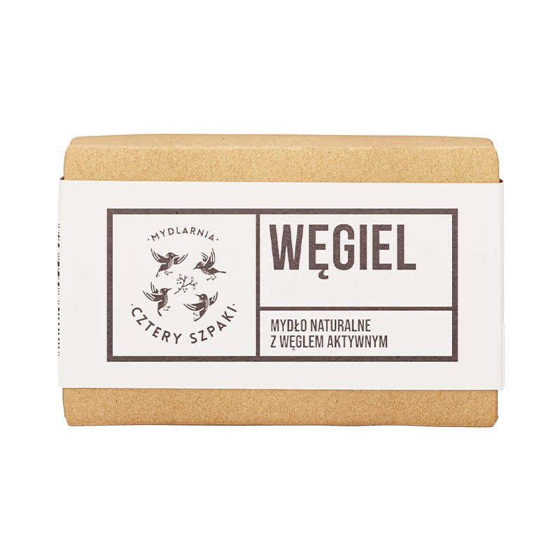 Węgiel | naturalne mydło w kostce | 110 g | 4 Szpaki