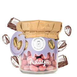 Pistacje w różowej czekoladzie Ruby z malinami | 150 g | Orzechownia