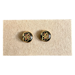 Kolczyki wkrętki pozłacane "Gears of Time" | WatchThis!