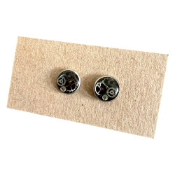 Kolczyki wkrętki srebrne "Gear Up Your Style" | WatchThis!