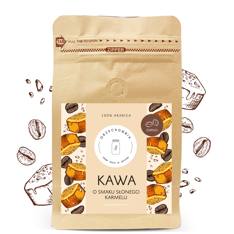 Kawa ziarnista o smaku słonego karmelu | 200 g | Orzechownia