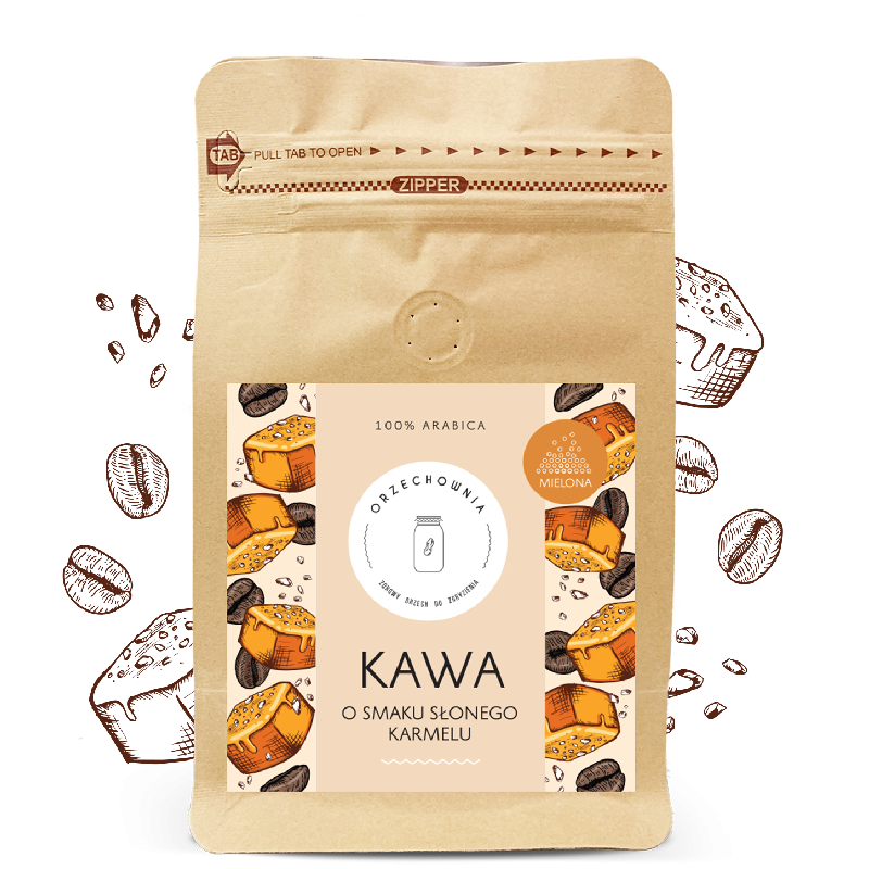 Kawa mielona o smaku słonego karmelu | 200 g | Orzechownia
