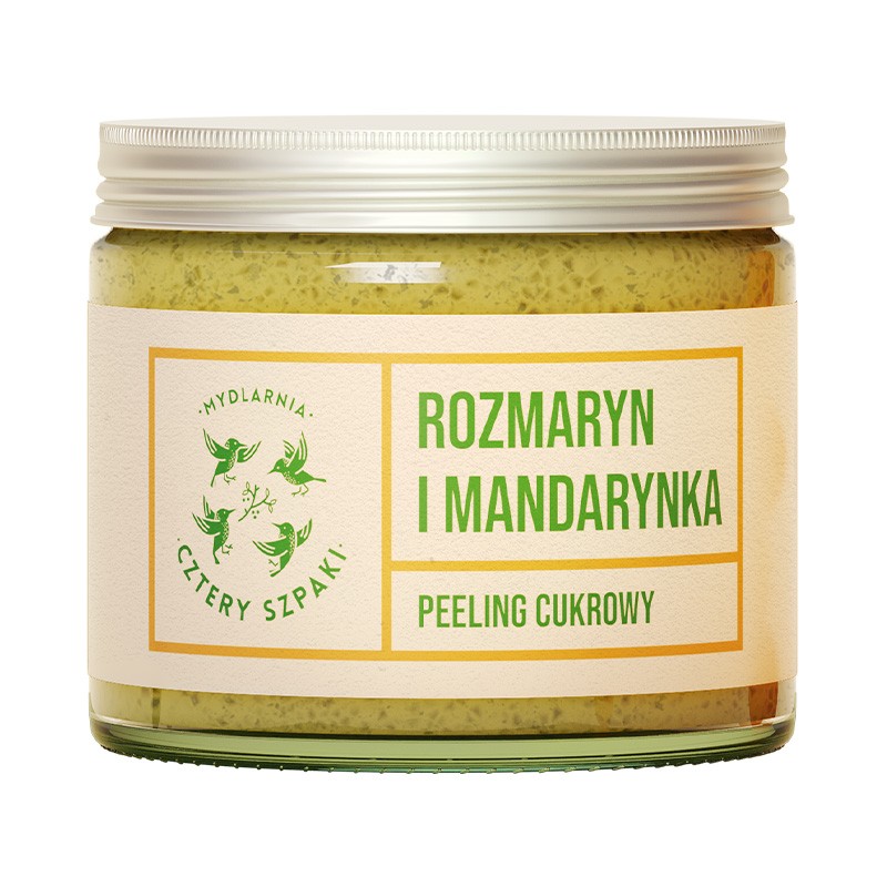 Rozmaryn i mandarynka - peeling cukrowy | 250ml | 4szpaki