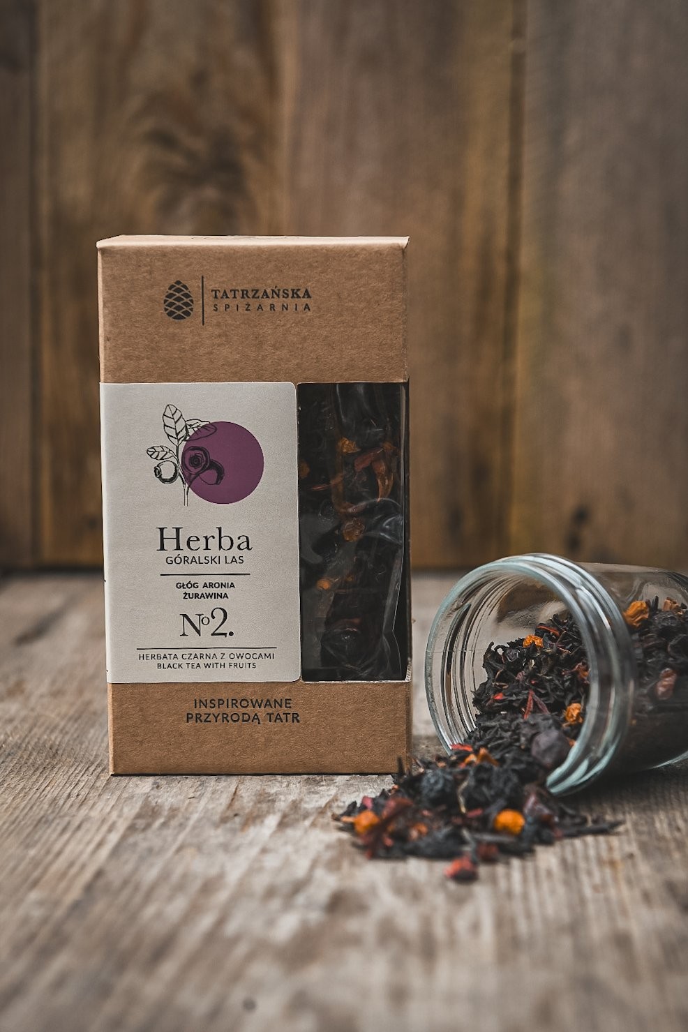 Herbata Góralski Las | czarna z owocami leśnymi i hibiskusem | 100 g, Tatrzańska Spiżarnia