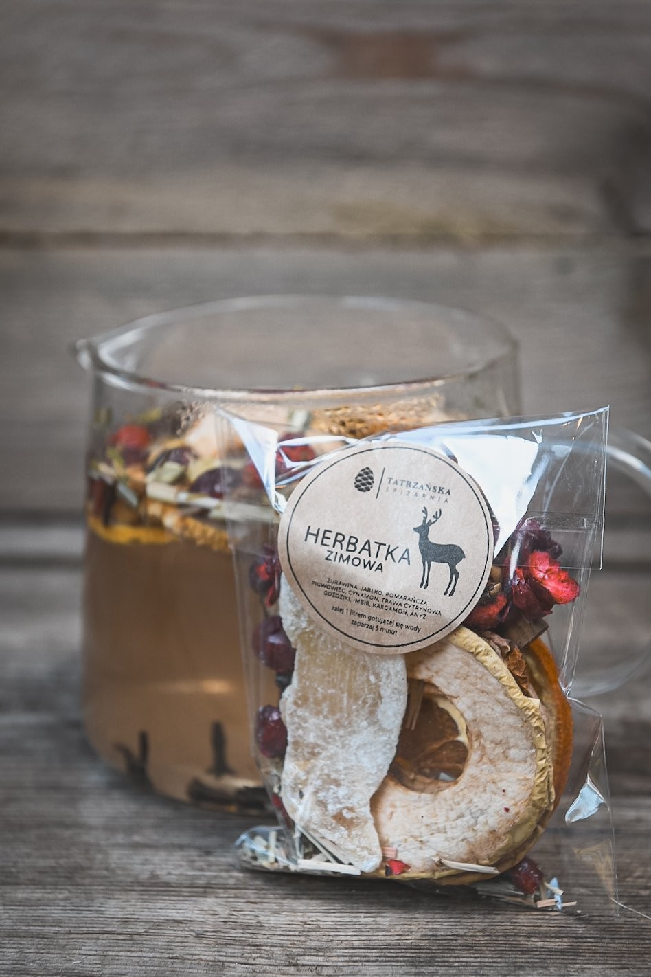 Herbatka zimowa – rozgrzewająca owocowo-korzenną mieszanka | 40 g | Tatrzańska Spiżarnia