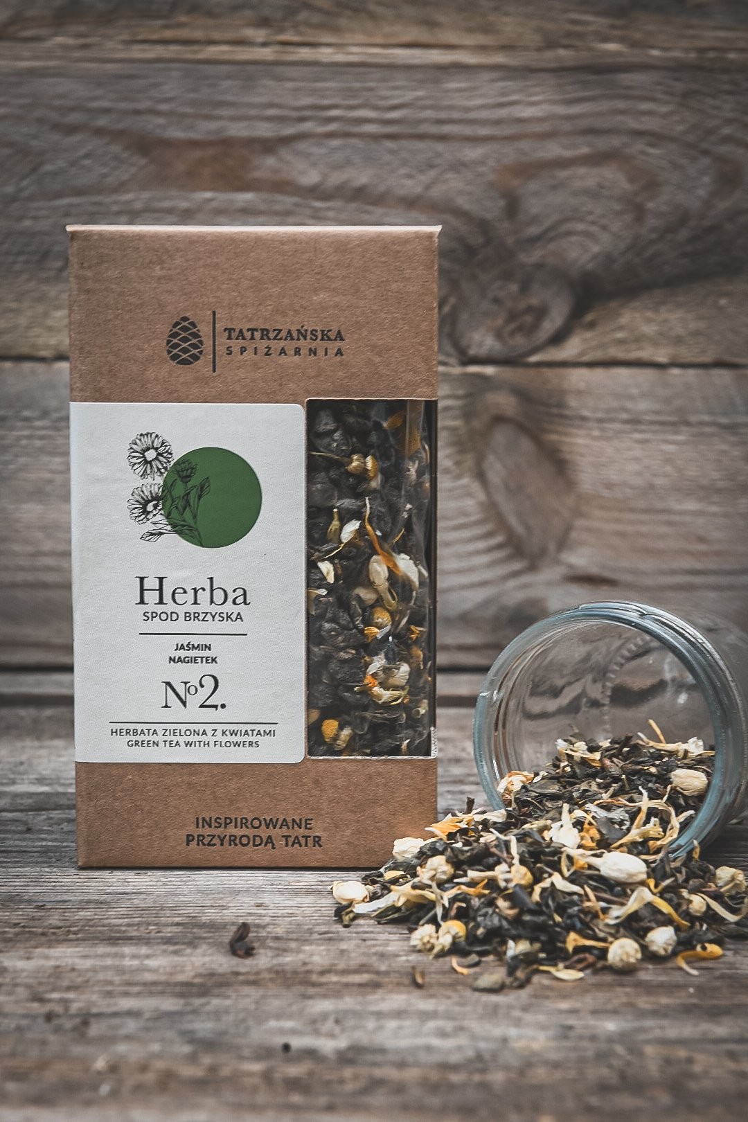 Zielona herbata z jaśminem i rumiankiem | 100 g | Tatrzańska Spiżarnia