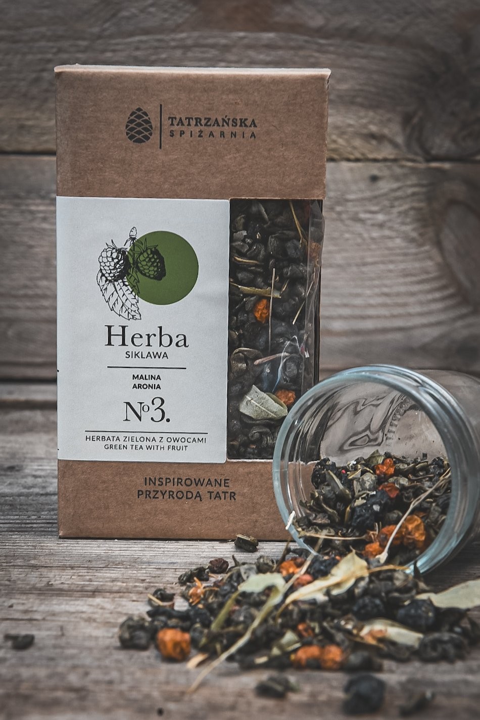 Herba SIKLAWA – zielona herbata z rokitnikiem i aronią | 100g | Tatrzańska Spiżarnia