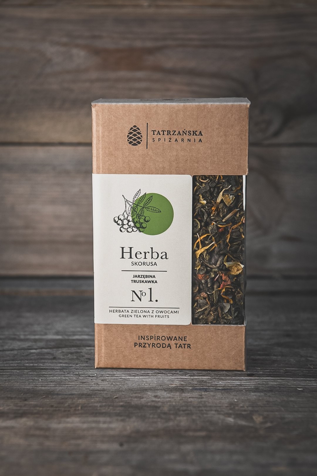 Herba Skorusa | zielona herbata z owocami | 100 g | Tatrzańska Spiżarnia