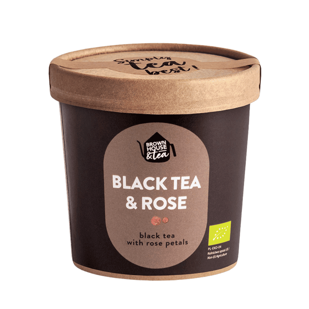 BLACK TEA & ROSE | Czarna herbata z płatkami róży | 50 g | Brown House & Tea