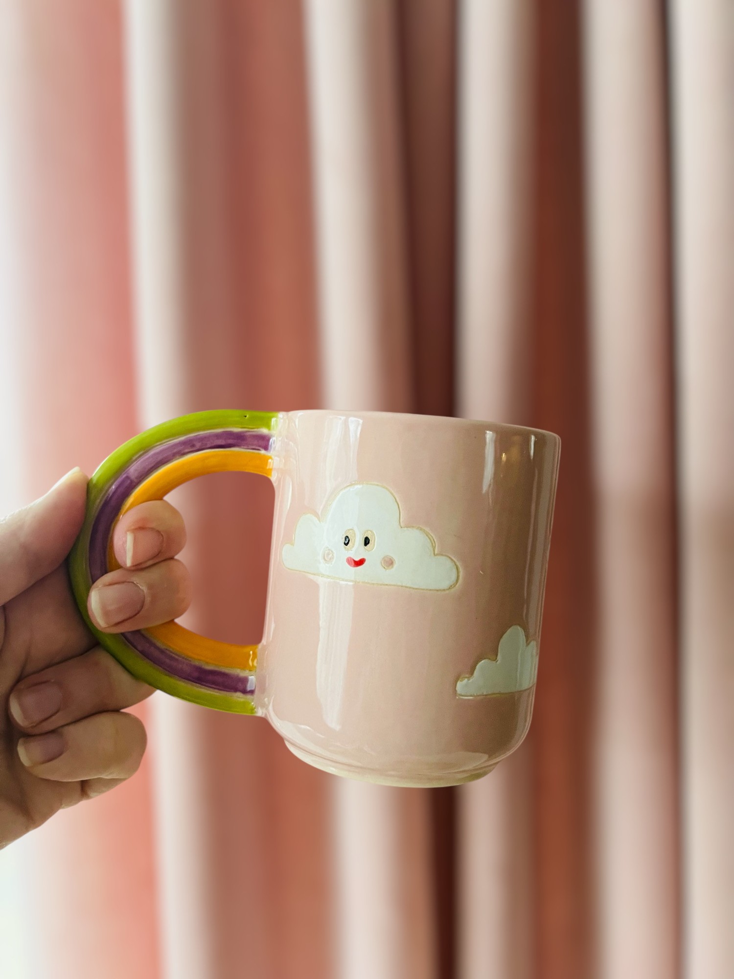 Kubek chmurka - różowy | 300ml | Naturalnie Studio