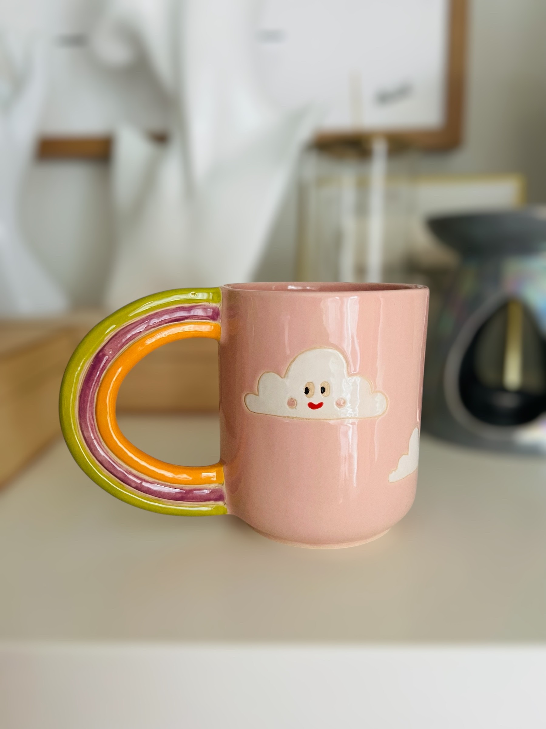 Kubek chmurka - różowy | 300ml | Naturalnie Studio