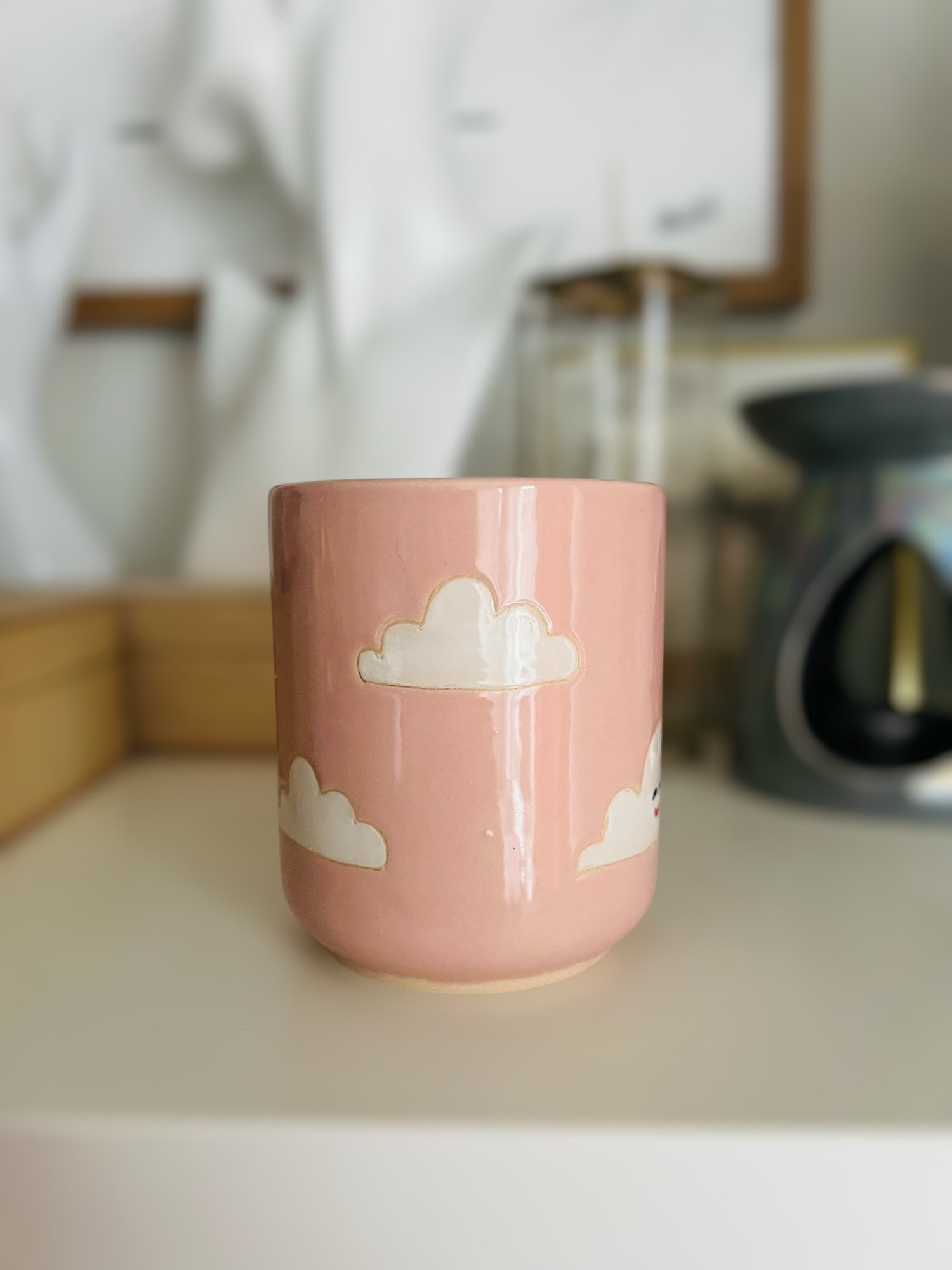 Kubek chmurka - różowy | 300ml | Naturalnie Studio