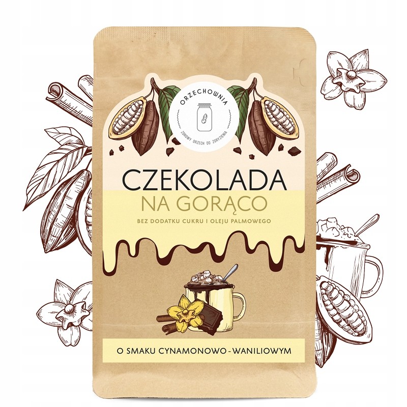 Czekolada do picia o smaku cynamonowo-waniliowym | 180 g | Orzechownia