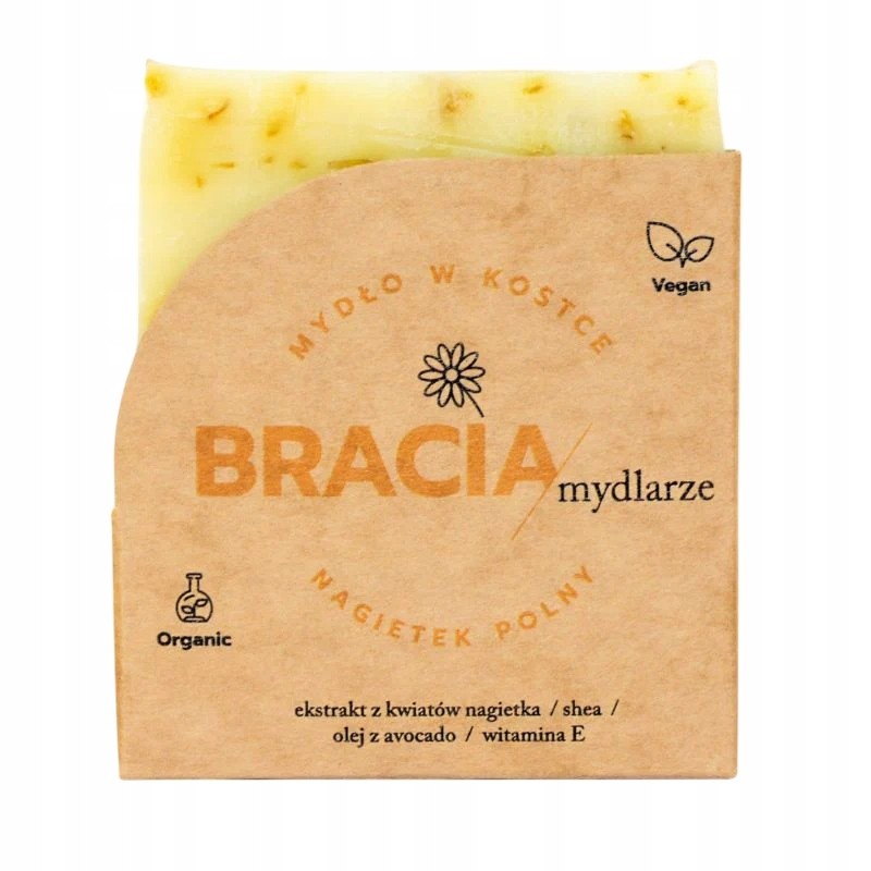 Nagietek Polny | Naturalne Mydło w Kostce | 120 g | Bracia Mydlarze